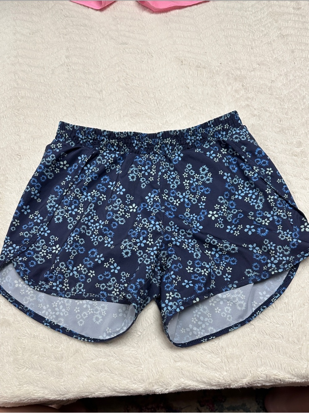 all in motion Girls Athletic Shorts Lined Lightweight Sporty flowers XL 14